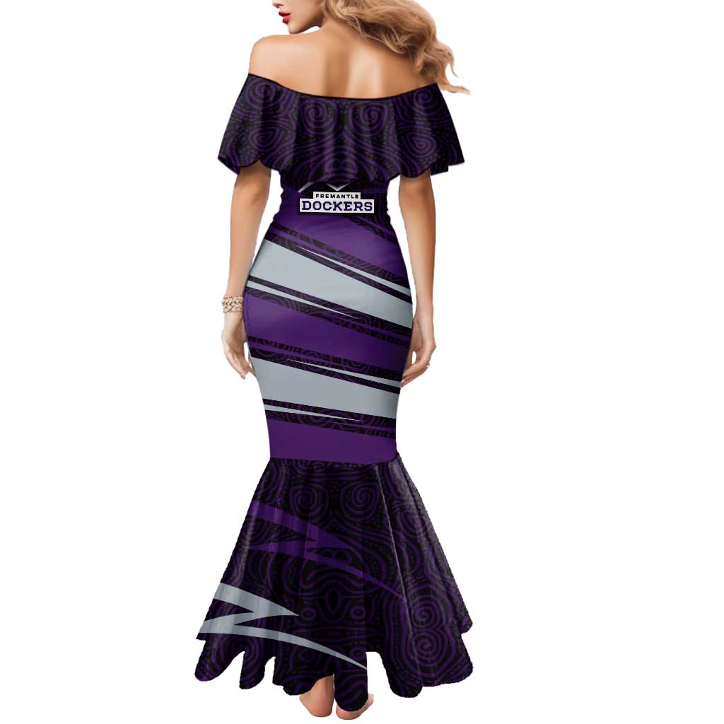 Fremantle Dockers Australian Football Mermaid Dress Athletic Hero Mascot With Indigenous Pattern Art