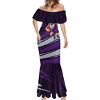 Fremantle Dockers Australian Football Mermaid Dress Athletic Hero Mascot With Indigenous Pattern Art