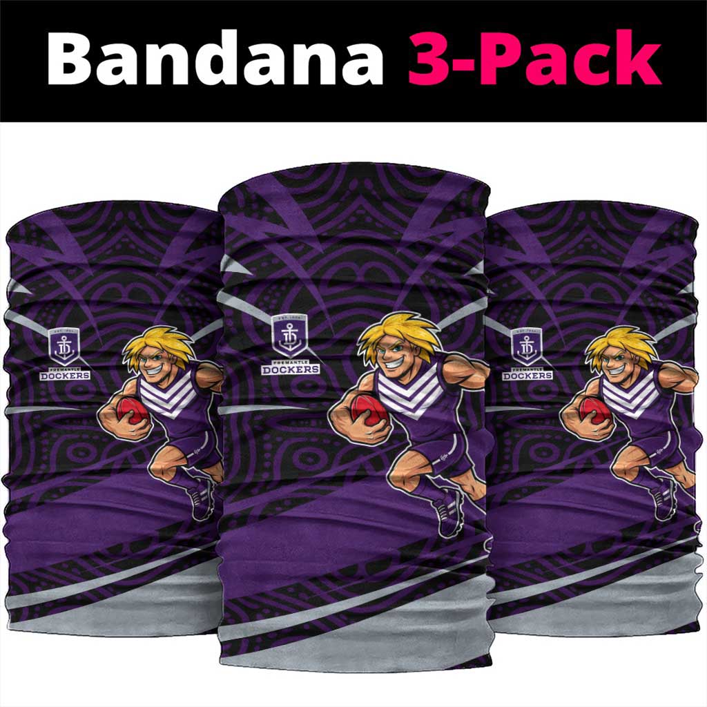Fremantle Dockers Australian Football Neck Gaiter Athletic Hero Mascot With Indigenous Pattern Art