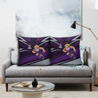 Fremantle Dockers Australian Football Pillow Cover Athletic Hero Mascot With Indigenous Pattern Art