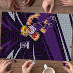 Fremantle Dockers Australian Football Puzzle Athletic Hero Mascot With Indigenous Pattern Art