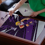 Fremantle Dockers Australian Football Puzzle Athletic Hero Mascot With Indigenous Pattern Art