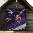 Fremantle Dockers Australian Football Quilt Athletic Hero Mascot With Indigenous Pattern Art