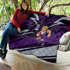 Fremantle Dockers Australian Football Quilt Athletic Hero Mascot With Indigenous Pattern Art