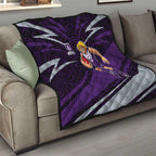 Fremantle Dockers Australian Football Quilt Athletic Hero Mascot With Indigenous Pattern Art