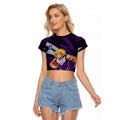Fremantle Dockers Australian Football Raglan Cropped T Shirt Athletic Hero Mascot With Indigenous Pattern Art