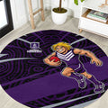 Fremantle Dockers Australian Football Round Carpet Athletic Hero Mascot With Indigenous Pattern Art