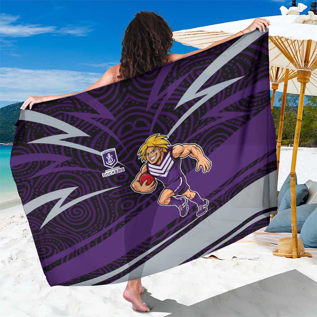 Fremantle Dockers Australian Football Sarong Athletic Hero Mascot With Indigenous Pattern Art