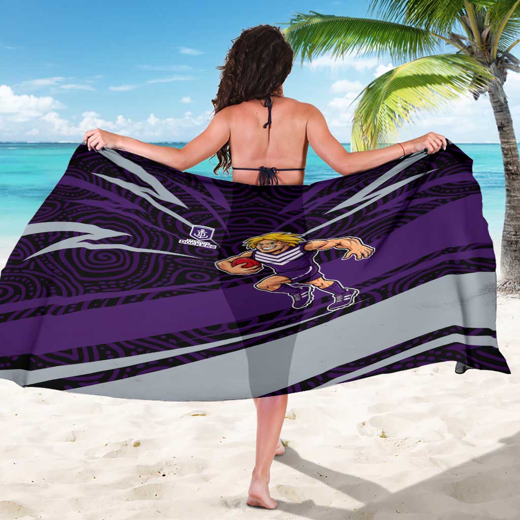 Fremantle Dockers Australian Football Sarong Athletic Hero Mascot With Indigenous Pattern Art
