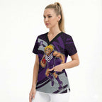 Fremantle Dockers Australian Football Scrub Top Athletic Hero Mascot With Indigenous Pattern Art