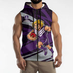 Fremantle Dockers Australian Football Sleeveless Zip Hoodie Athletic Hero Mascot With Indigenous Pattern Art