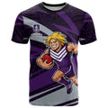 Fremantle Dockers Australian Football T Shirt Athletic Hero Mascot With Indigenous Pattern Art