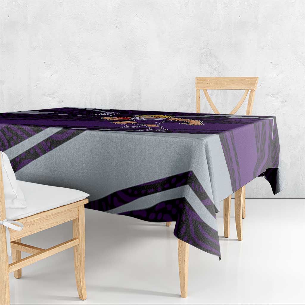 Fremantle Dockers Australian Football Tablecloth Athletic Hero Mascot With Indigenous Pattern Art