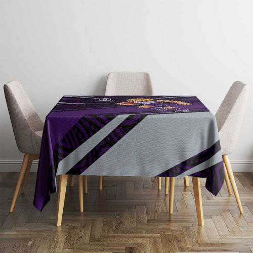 Fremantle Dockers Australian Football Tablecloth Athletic Hero Mascot With Indigenous Pattern Art
