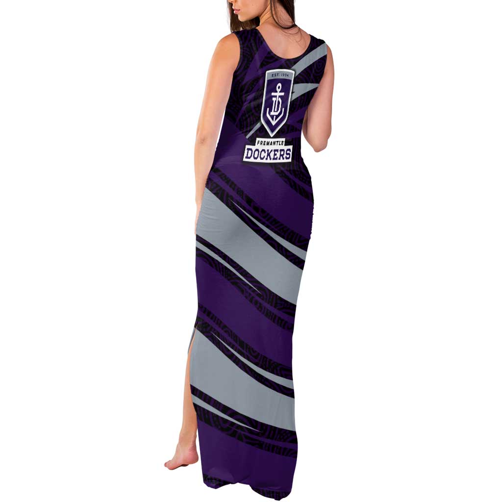 Fremantle Dockers Australian Football Tank Maxi Dress Athletic Hero Mascot With Indigenous Pattern Art