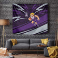 Fremantle Dockers Australian Football Tapestry Athletic Hero Mascot With Indigenous Pattern Art