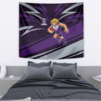 Fremantle Dockers Australian Football Tapestry Athletic Hero Mascot With Indigenous Pattern Art