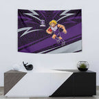 Fremantle Dockers Australian Football Tapestry Athletic Hero Mascot With Indigenous Pattern Art