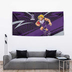 Fremantle Dockers Australian Football Tapestry Athletic Hero Mascot With Indigenous Pattern Art
