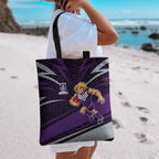 Fremantle Dockers Australian Football Tote Bag Athletic Hero Mascot With Indigenous Pattern Art