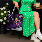 Fremantle Dockers Australian Football Tote Bag Athletic Hero Mascot With Indigenous Pattern Art