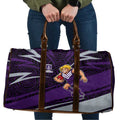 Fremantle Dockers Australian Football Travel Bag Athletic Hero Mascot With Indigenous Pattern Art