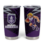 Fremantle Dockers Australian Football Tumbler Cup Athletic Hero Mascot With Indigenous Pattern Art