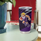 Fremantle Dockers Australian Football Tumbler Cup Athletic Hero Mascot With Indigenous Pattern Art