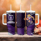 Fremantle Dockers Australian Football Tumbler With Handle Athletic Hero Mascot With Indigenous Pattern Art