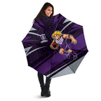 Fremantle Dockers Australian Football Umbrella Athletic Hero Mascot With Indigenous Pattern Art