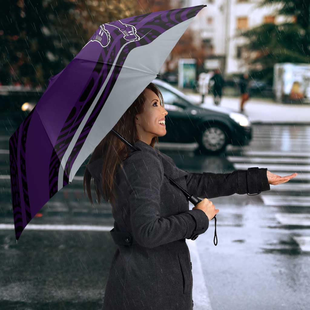 Fremantle Dockers Australian Football Umbrella Athletic Hero Mascot With Indigenous Pattern Art