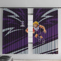 Fremantle Dockers Australian Football Window Curtain Athletic Hero Mascot With Indigenous Pattern Art
