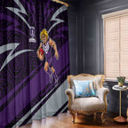 Fremantle Dockers Australian Football Window Curtain Athletic Hero Mascot With Indigenous Pattern Art