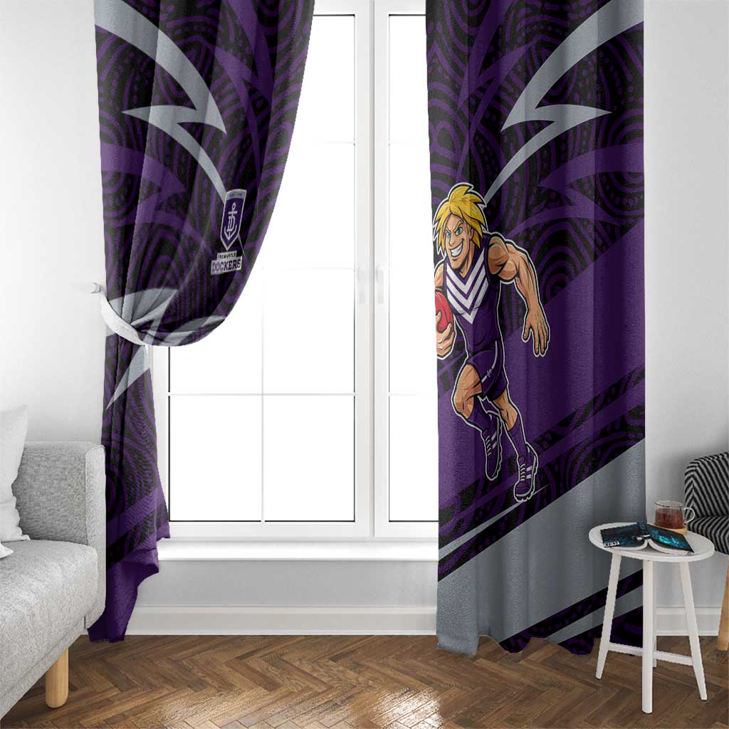 Fremantle Dockers Australian Football Window Curtain Athletic Hero Mascot With Indigenous Pattern Art