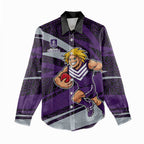 Fremantle Dockers Australian Football Women Casual Shirt Athletic Hero Mascot With Indigenous Pattern Art