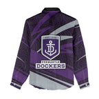 Fremantle Dockers Australian Football Women Casual Shirt Athletic Hero Mascot With Indigenous Pattern Art