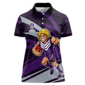 Fremantle Dockers Australian Football Women Polo Shirt Athletic Hero Mascot With Indigenous Pattern Art