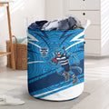 Geelong Cats Australian Football Laundry Basket Fierce Cat Mascot With Indigenous Pattern Art