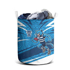 Geelong Cats Australian Football Laundry Basket Fierce Cat Mascot With Indigenous Pattern Art