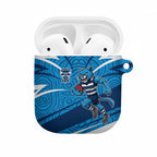 Geelong Cats Australian Football AirPods Case Fierce Cat Mascot With Indigenous Pattern Art