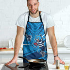 Geelong Cats Australian Football Apron Fierce Cat Mascot With Indigenous Pattern Art