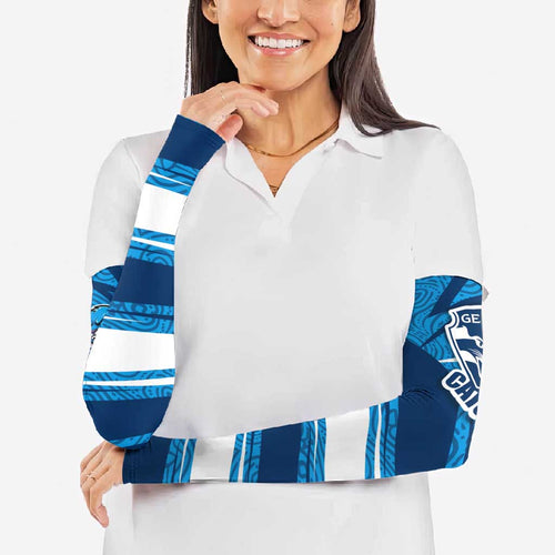 Geelong Cats Australian Football Arm Sleeves Fierce Cat Mascot With Indigenous Pattern Art