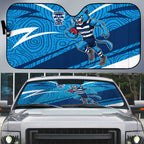 Geelong Cats Australian Football Auto Sun Shade Fierce Cat Mascot With Indigenous Pattern Art