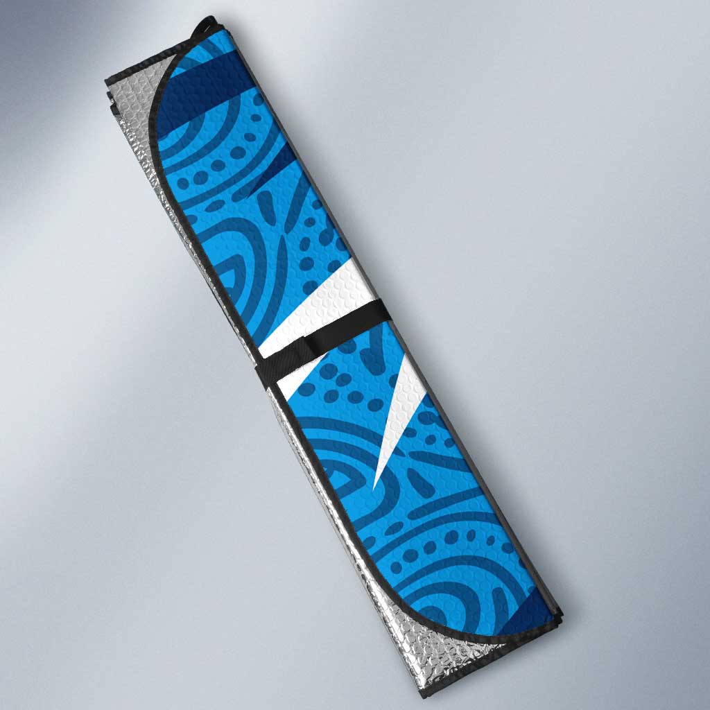 Geelong Cats Australian Football Auto Sun Shade Fierce Cat Mascot With Indigenous Pattern Art