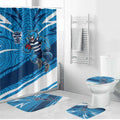 Geelong Cats Australian Football Bathroom Set Fierce Cat Mascot With Indigenous Pattern Art