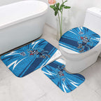 Geelong Cats Australian Football Bathroom Set Fierce Cat Mascot With Indigenous Pattern Art