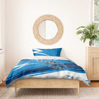 Geelong Cats Australian Football Bedding Set Fierce Cat Mascot With Indigenous Pattern Art