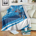 Geelong Cats Australian Football Blanket Fierce Cat Mascot With Indigenous Pattern Art