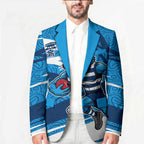 Geelong Cats Australian Football Blazer Fierce Cat Mascot With Indigenous Pattern Art