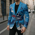 Geelong Cats Australian Football Blazer Fierce Cat Mascot With Indigenous Pattern Art